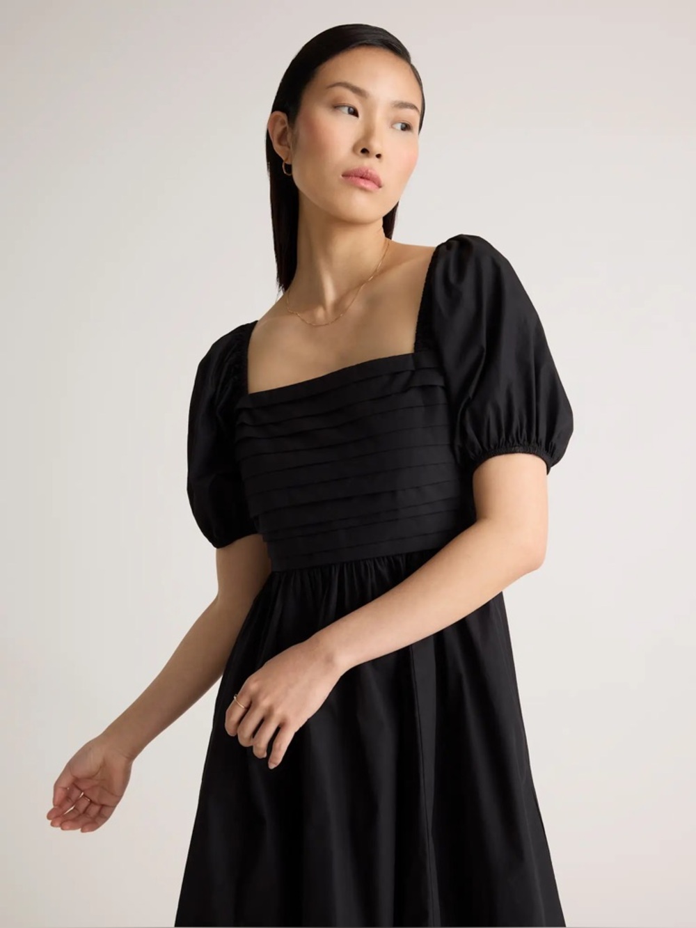 NWT Quince 100% Organic Cotton Ruched Mini Dress // Size L - Picture 5 of 6